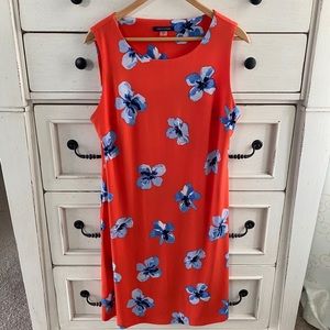 Tommy Hilfiger Orange Floral Sleeveless Sundress Womens size 12